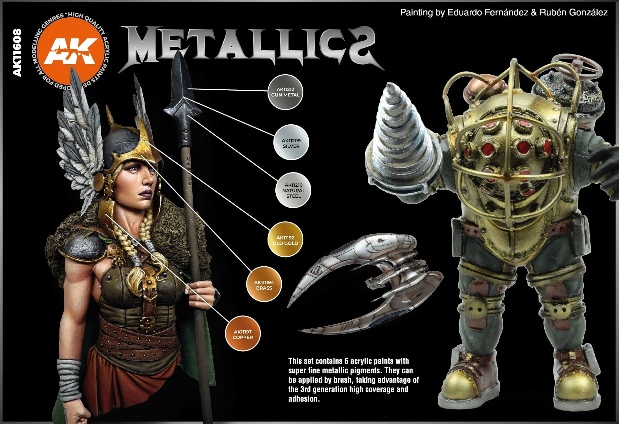 AK Interactive 3rd Gen Acrylics Paint set - Metallics Colors - Image 3