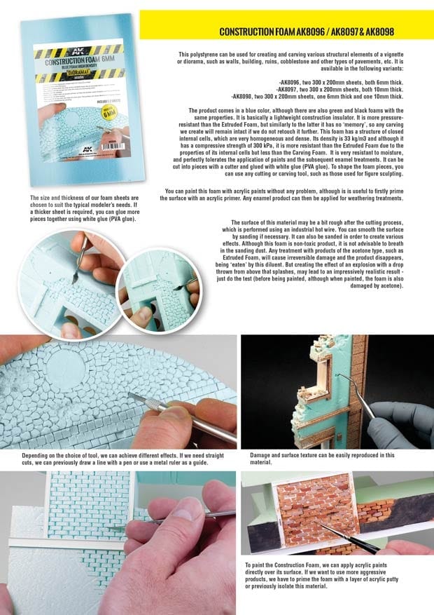 AK Interactive Construction Foam 6mm - High Density Foam 195 X 295mm (2 sheets) - Image 2