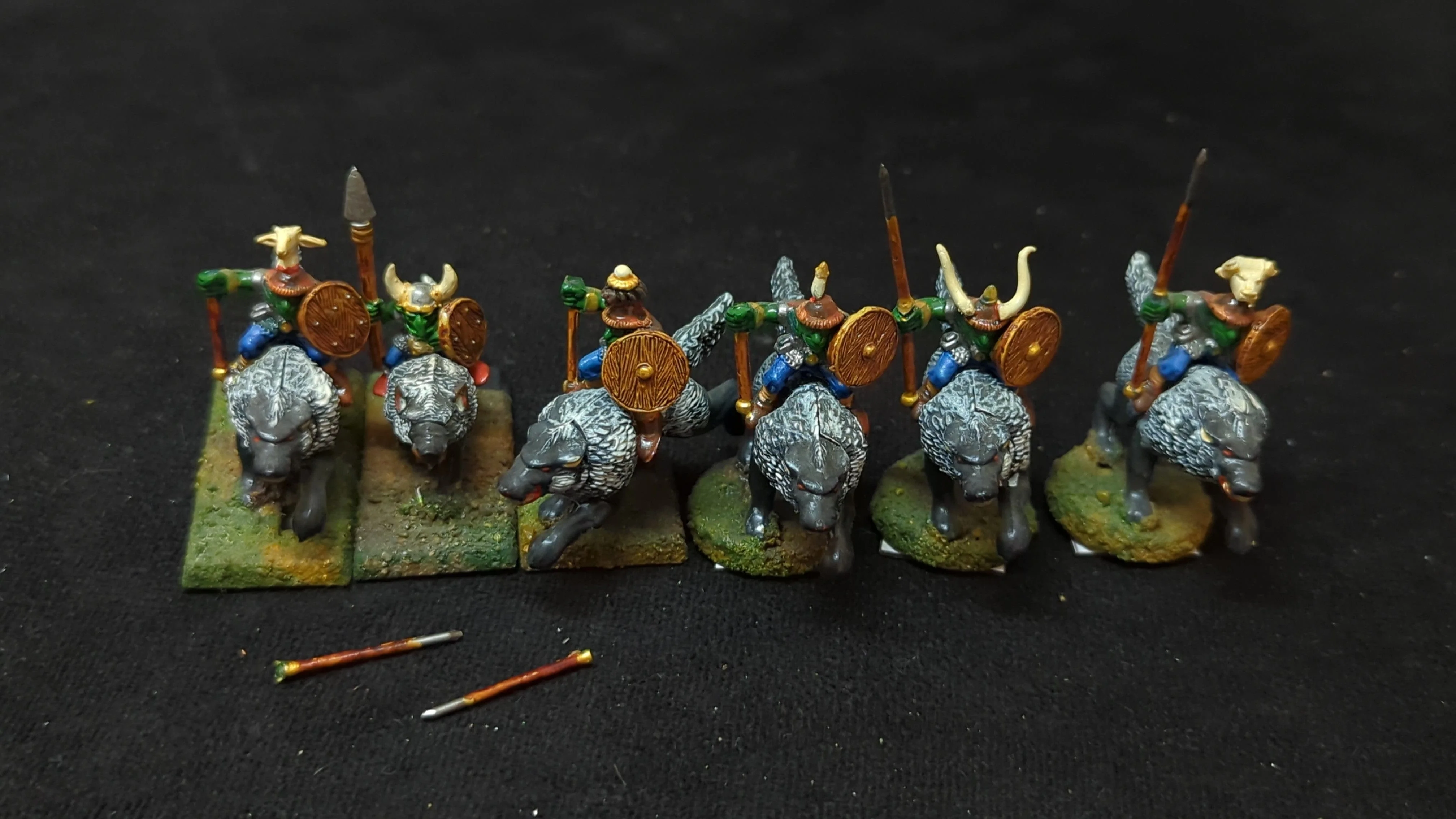 Warhammer Goblin Wolf Riders x6 OOP Painted