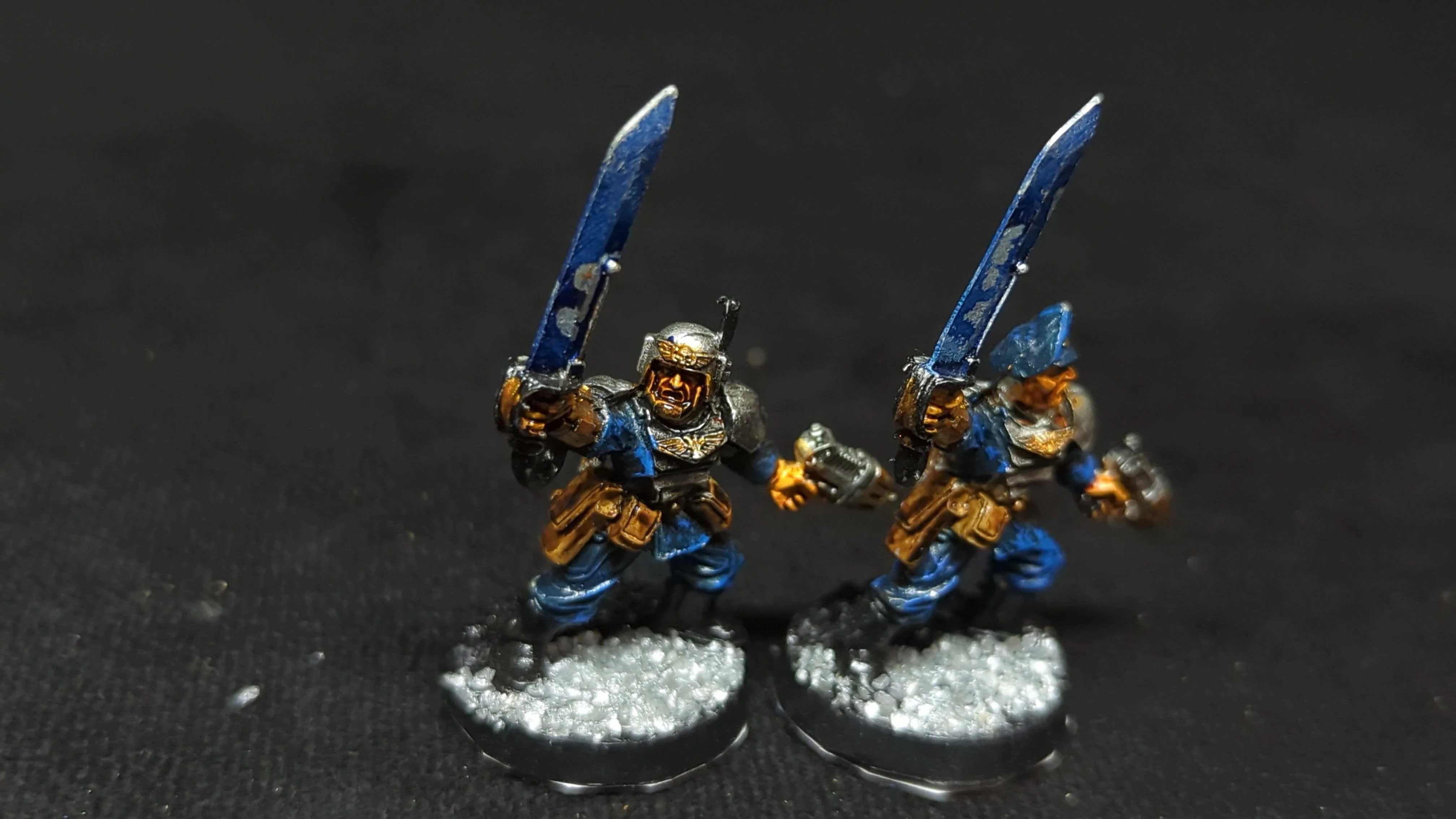 Warhammer 40k Astra Miltarum Cadian Officers with Powersword x2 OOP Painted