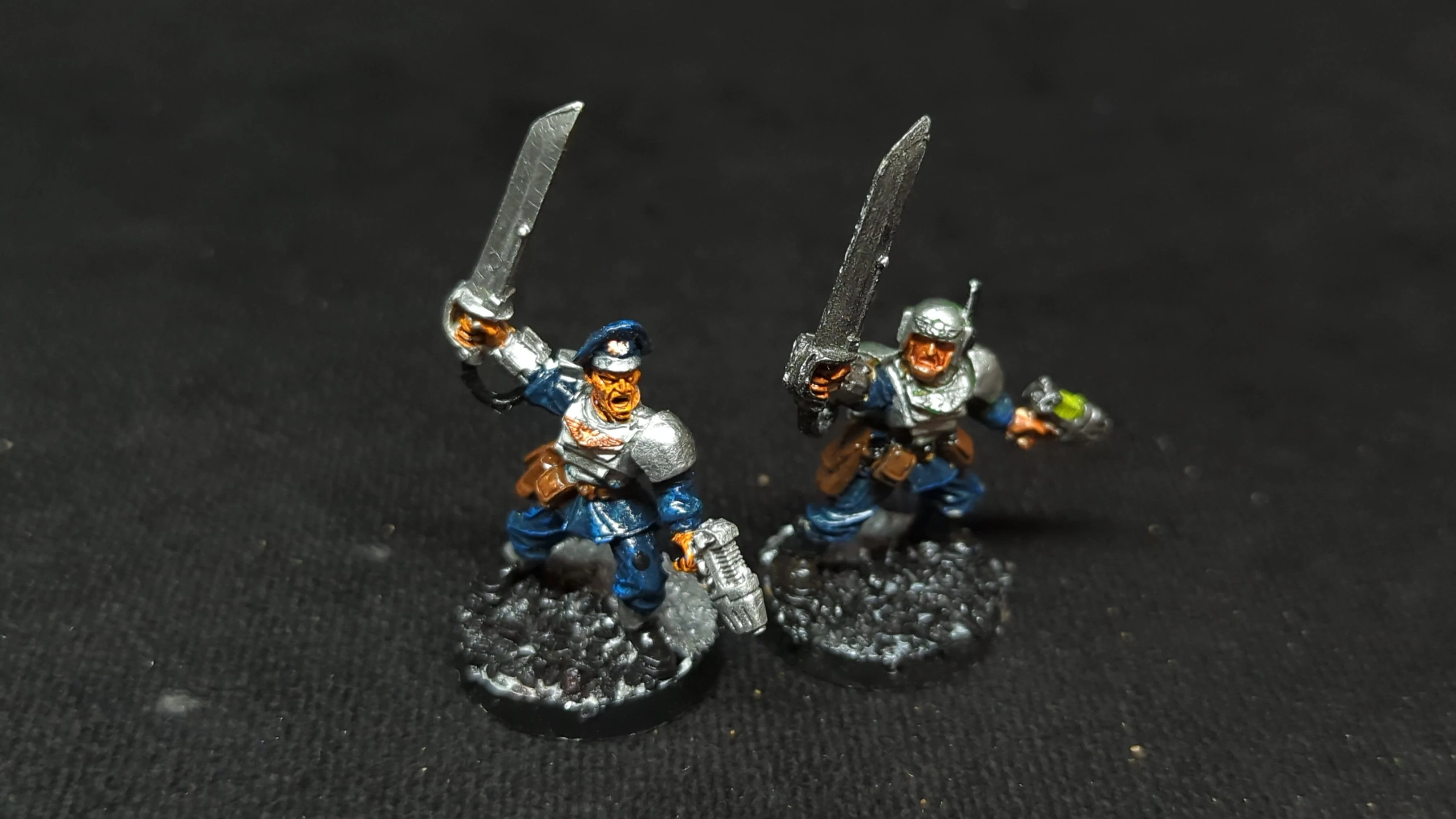 Warhammer 40k Astra Miltarum Cadian Officers with Powersword x2 OOP Painted