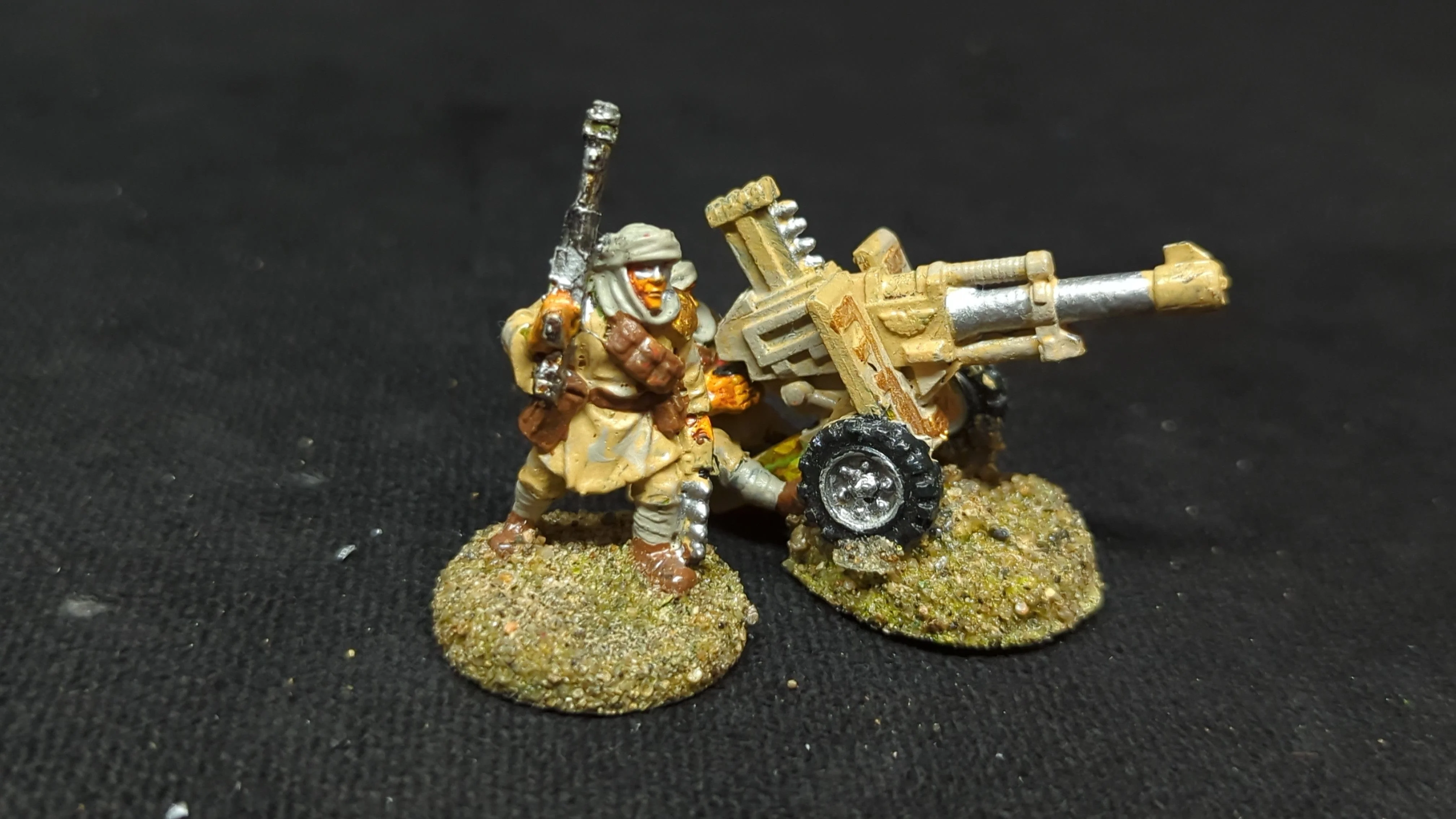Warhammer 40k Astra Miltarum Tallarn Autocannon x2 OOP Painted