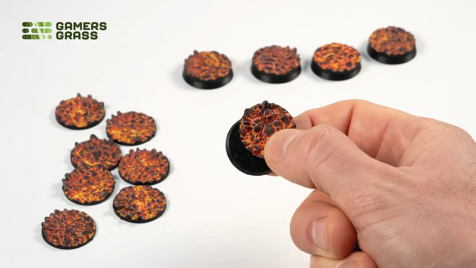 Gamer's Grass Battle Ready Toppers- Molten Lava - Round 25mm - Image 3