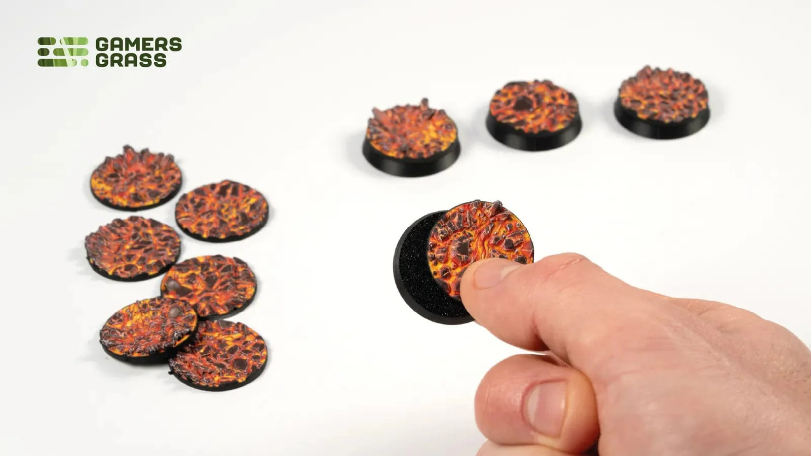 Gamer's Grass Battle Ready Toppers- Molten Lava - Round 28mm - Image 3