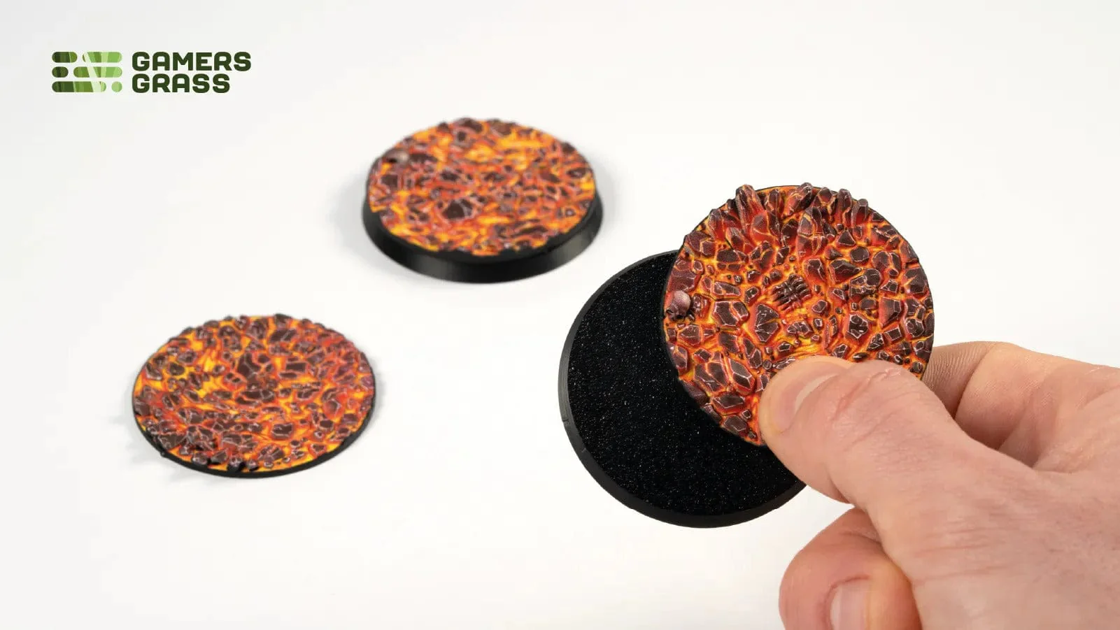 Gamer's Grass Battle Ready Toppers  - Molten Lava - Round 50mm - Image 3