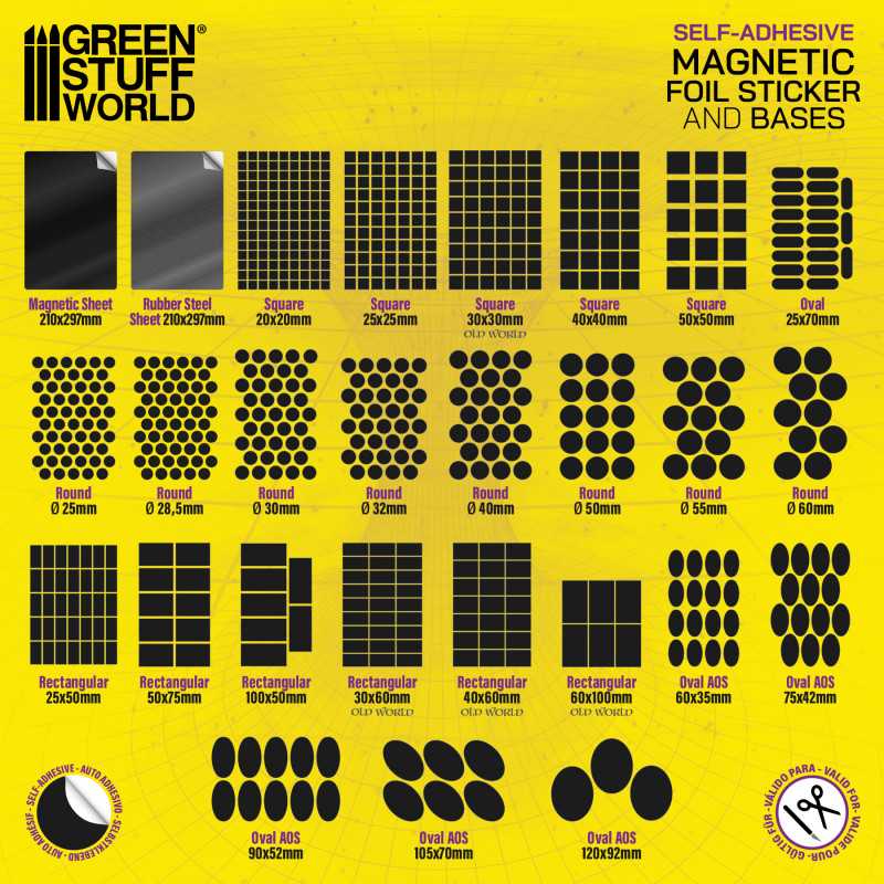 GSW Magnetic Adhesive Sheets - Precut Sizes - Oval 90x52mm - Image 3