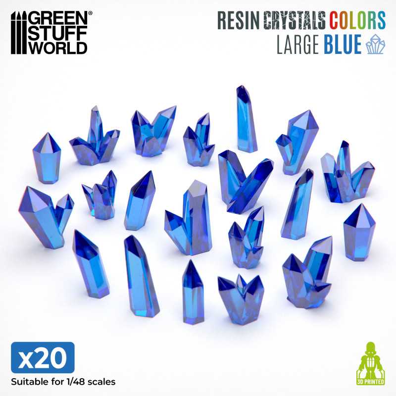 GSW Resin Crystals - Large BLUE x20