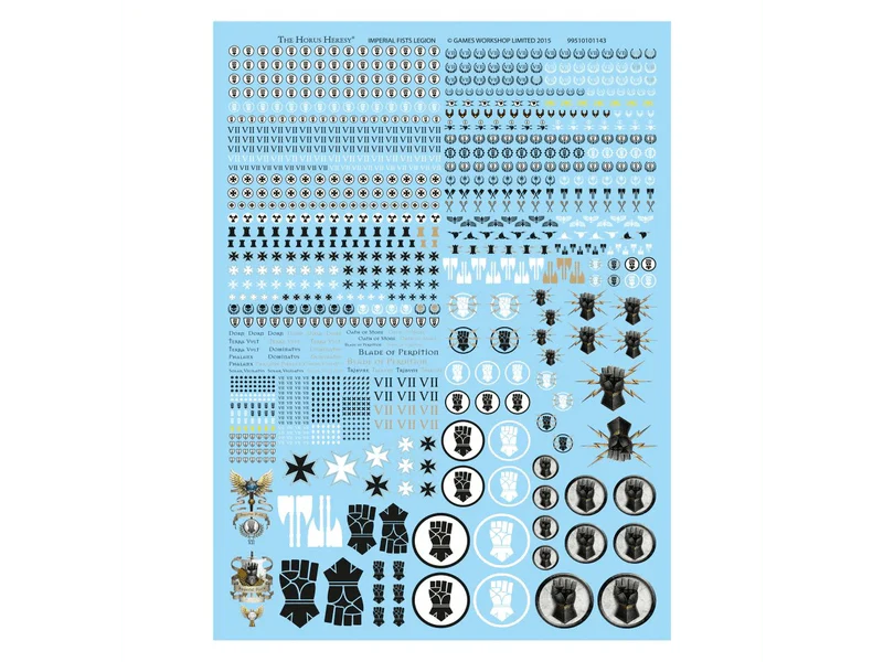 Horus Heresy: Imperial Fists Legion Decals Transfer sheet