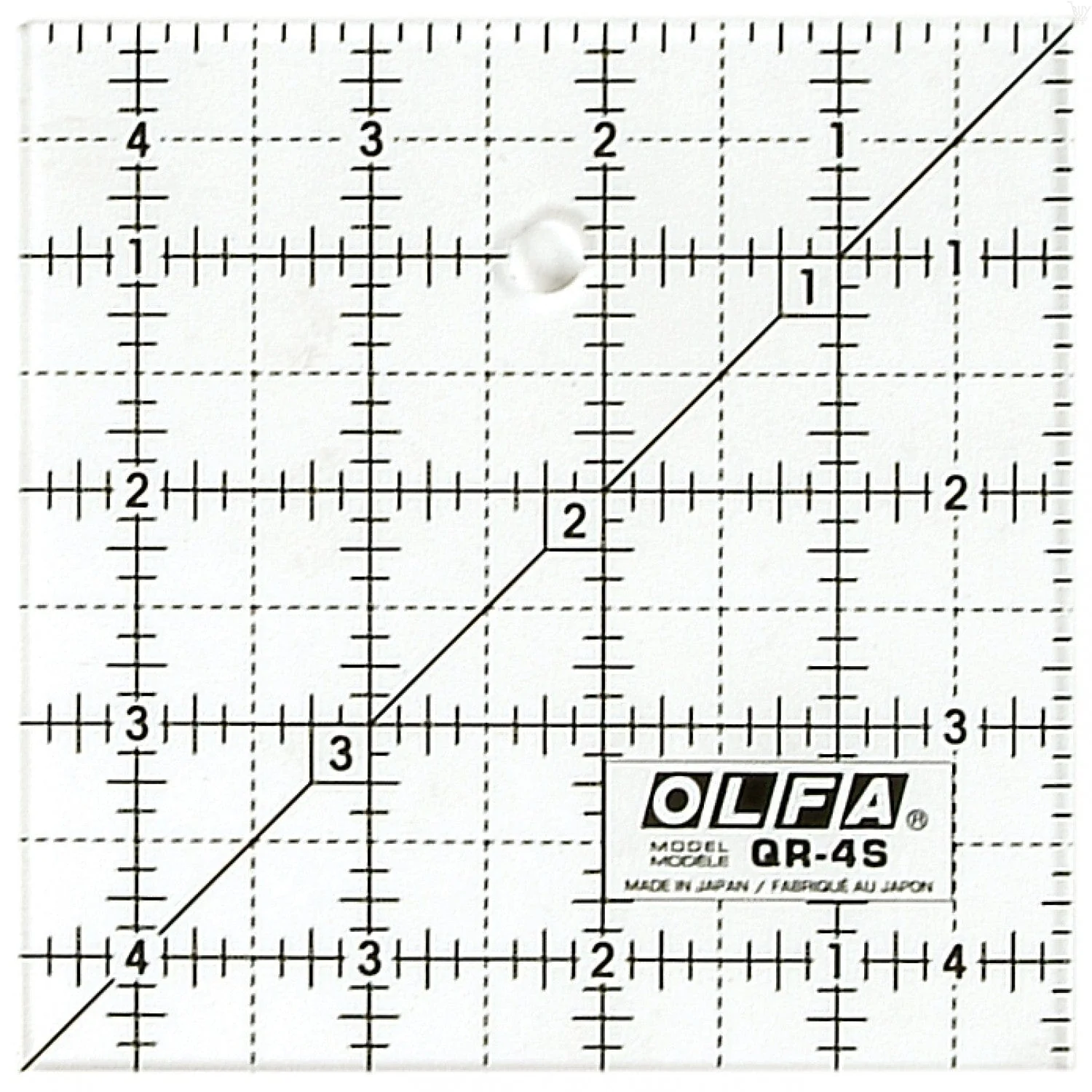 OLFA X-Design QR-4S 4 1/2" Square Non-Slip Frosted Acrylic Ruler