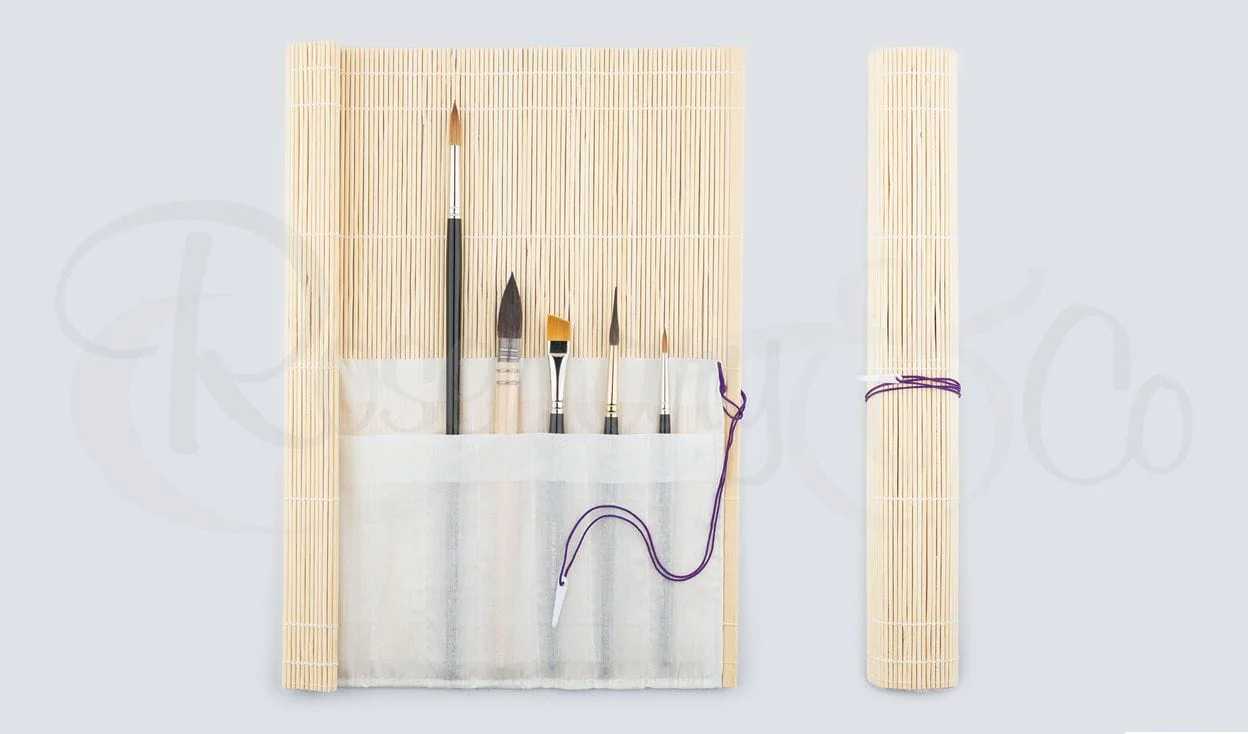 Rosemary & Co Bamboo Brush Roll transport