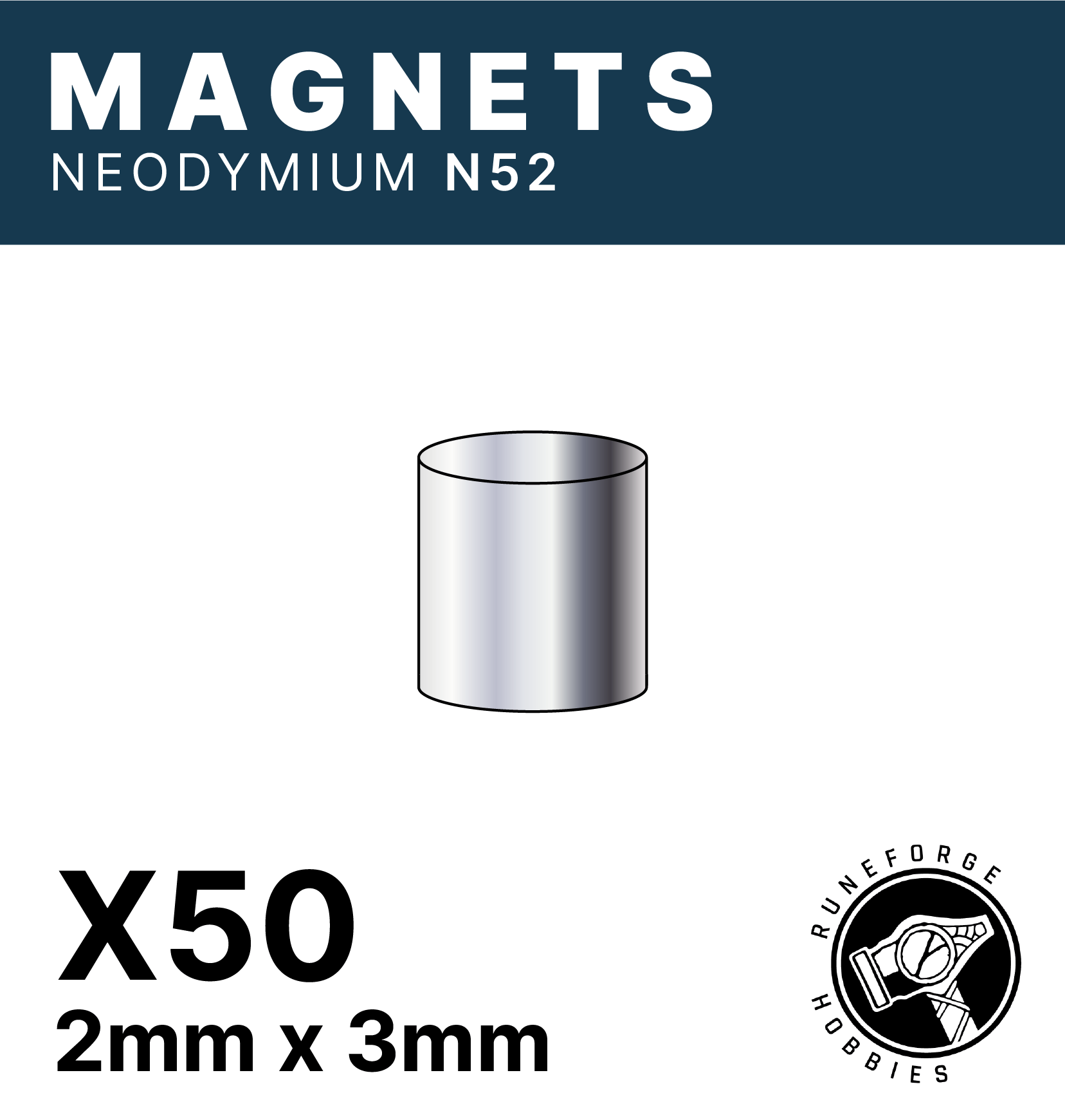 Runeforge Hobbies - N52 Magnets - 2*3mm x50