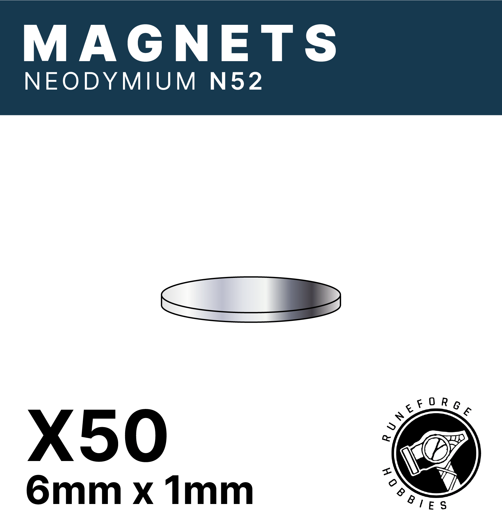 Runeforge Hobbies - N52 Magnets - 6*1mm x50
