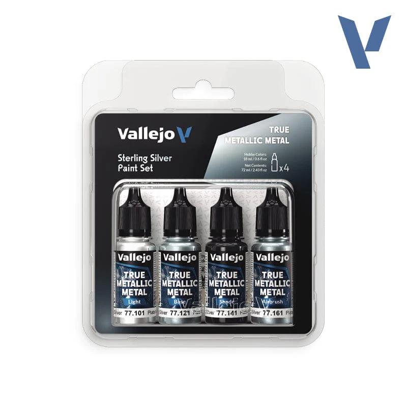 Vallejo True Metallic Metal Set - Sterling Silver